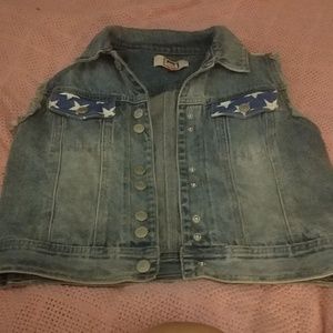 Cropped Fringe Vest Stars & Stripes